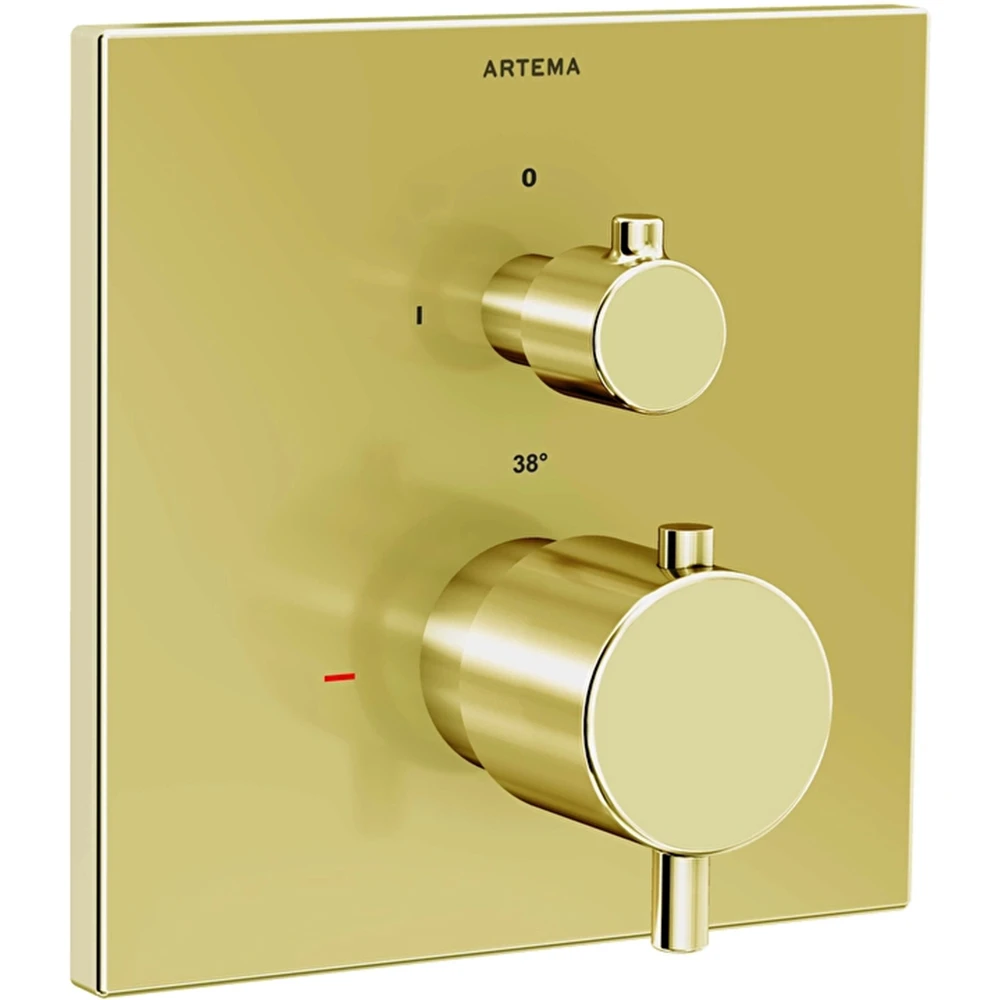 Artema AquaHeat Square Soft Altın Ankastre Termostatik Banyo Bataryası - A4326874