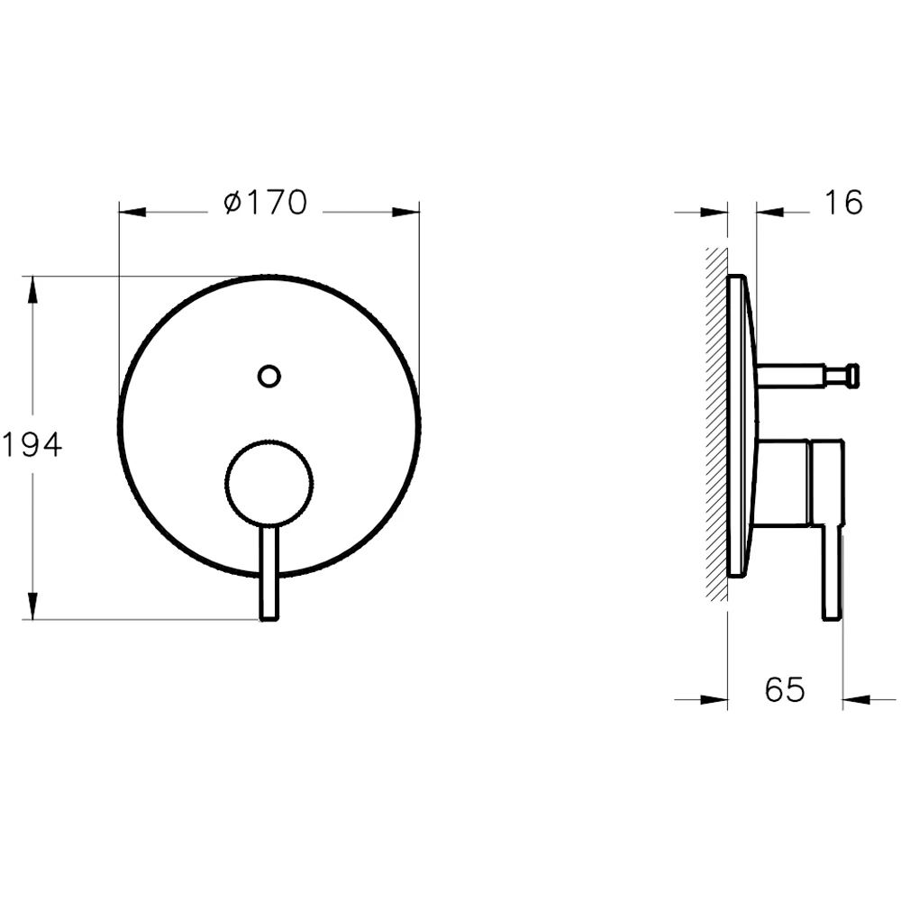 Artema Minimax Round Mat Siyah Ankastre Banyo Bataryası - A4362036 2