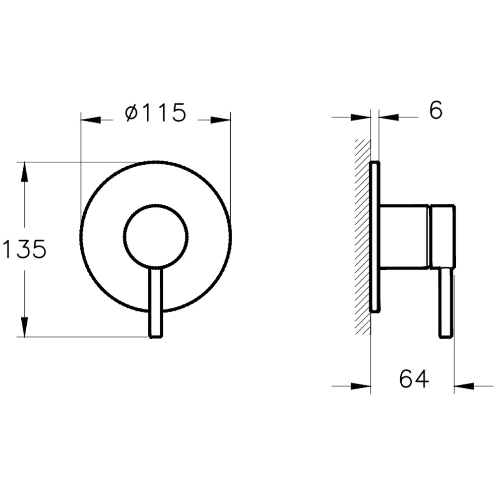 Artema Minimax Round Soft Altın Ankastre Duş Bataryası - A4371074 2