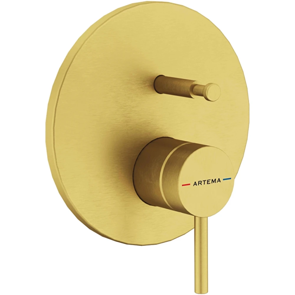 Artema Minimax Round Fırçalı Altın Ankastre Banyo Bataryası - A4362025