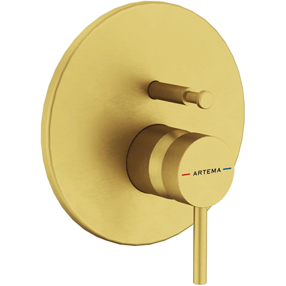 Artema Minimax Round Fırçalı Altın Ankastre Banyo Bataryası - A4370825