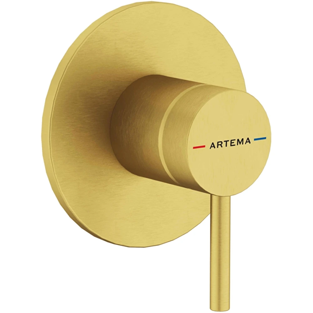 Artema Minimax Round Fırçalı Altın Ankastre Duş Bataryası - A4371025