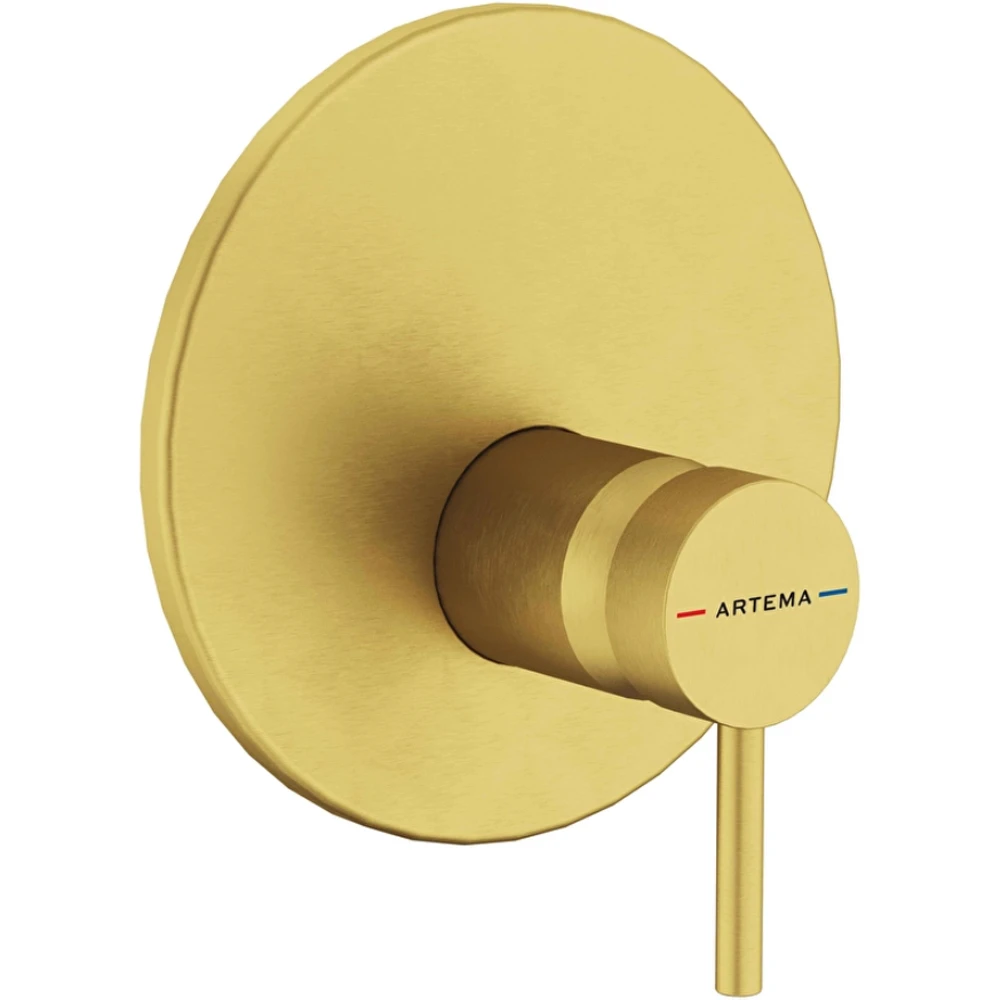 Artema Minimax Round Fırçalı Altın Ankastre Duş Bataryası - A4371125
