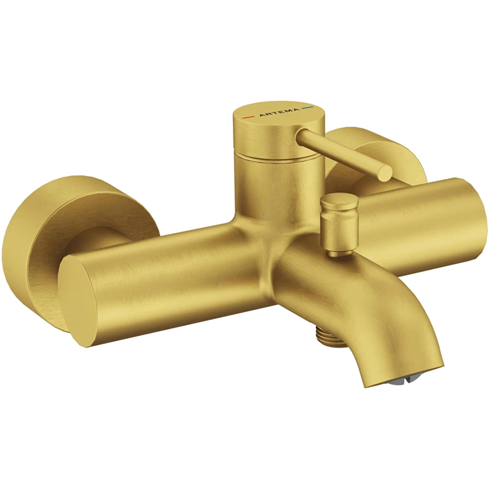 Artema Minimax Round Fırçalı Altın Banyo Bataryası - A4354825