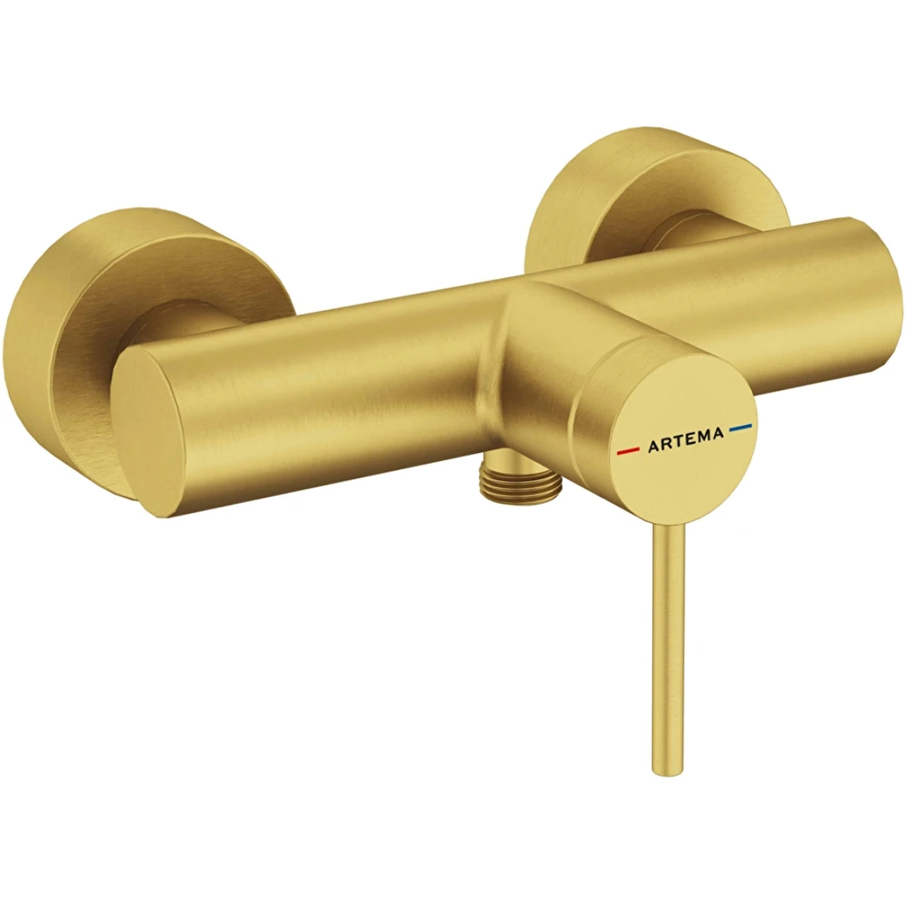Artema Minimax Round Fırçalı Altın Duş Bataryası - A4352925