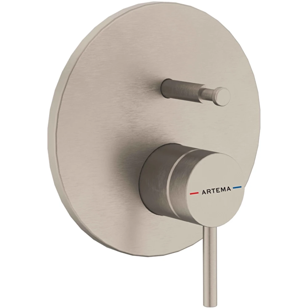 Artema Minimax Round Fırçalı Nikel Ankastre Banyo Bataryası - A4362034