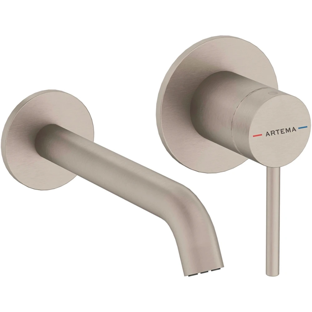 Artema Minimax Round Fırçalı Nikel Ankastre Lavabo Bataryası - A4353734