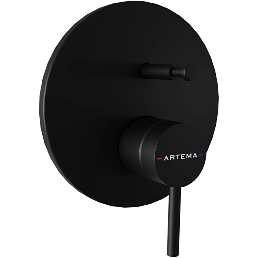 Artema Minimax Round Mat Siyah Ankastre Banyo Bataryası - A4362036
