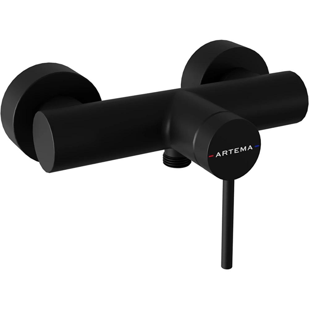 Artema Minimax Round Mat Siyah Duş Bataryası - A4352936