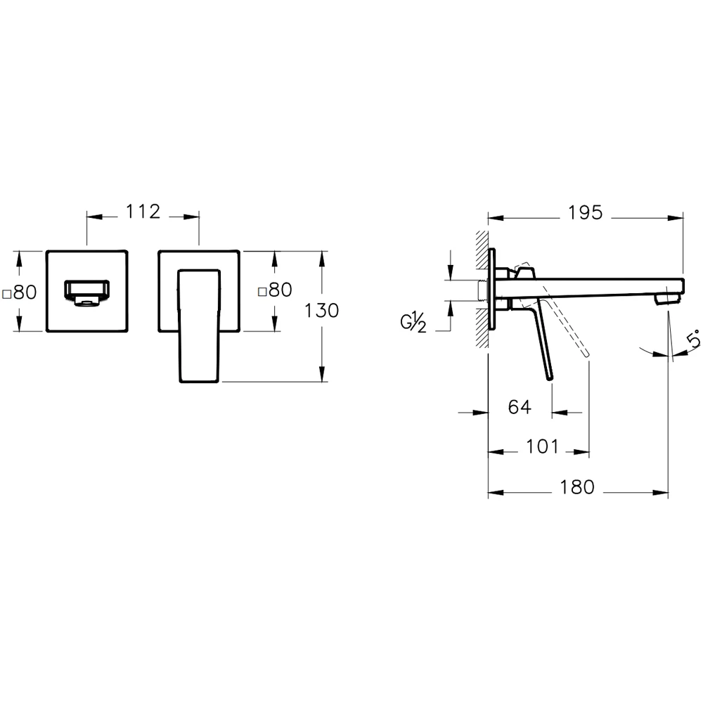 Artema Minimax Square Ankastre Lavabo Bataryası - A43592 2
