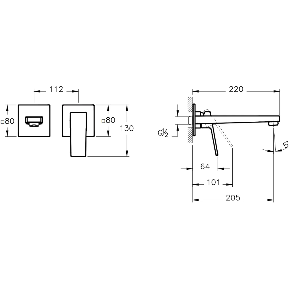 Artema Minimax Square Ankastre Lavabo Bataryası - A43593 2