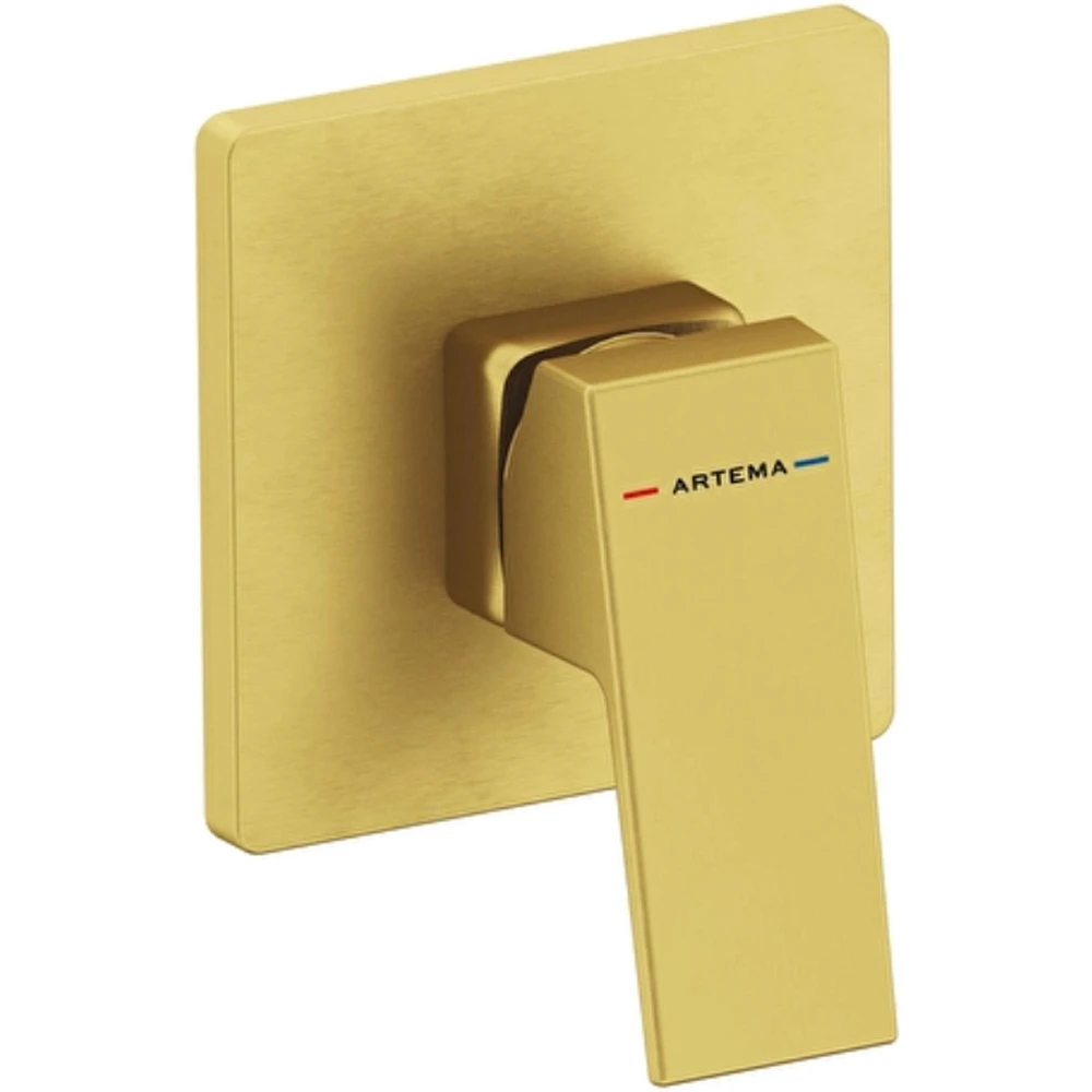 Artema Minimax Square Fırçalı Altın Ankastre Duş Bataryası - A4373325