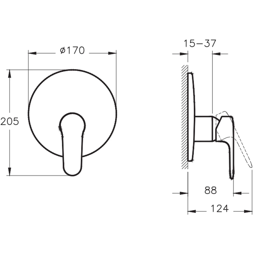 Artema Root Round Soft Altın Ankastre Duş Bataryası - A4282974 2