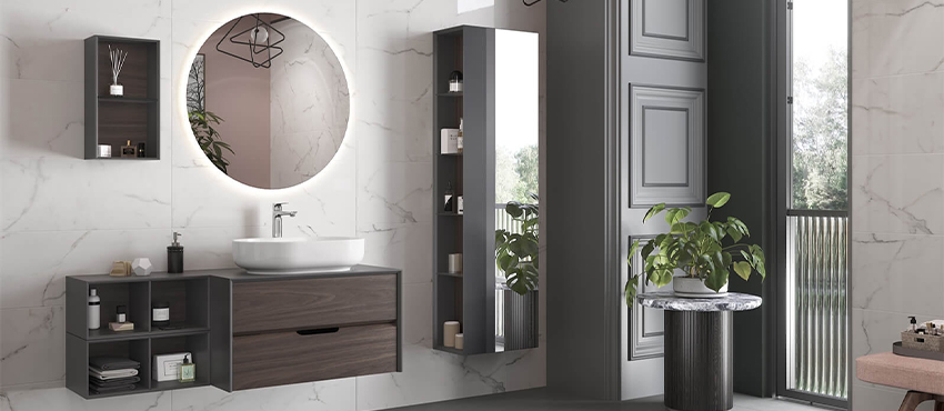 Kale Zero 2.0 Banyo Dolabı Armatür Bantlı Lavaboyla Sade ve Fonksiyonel Banyolar