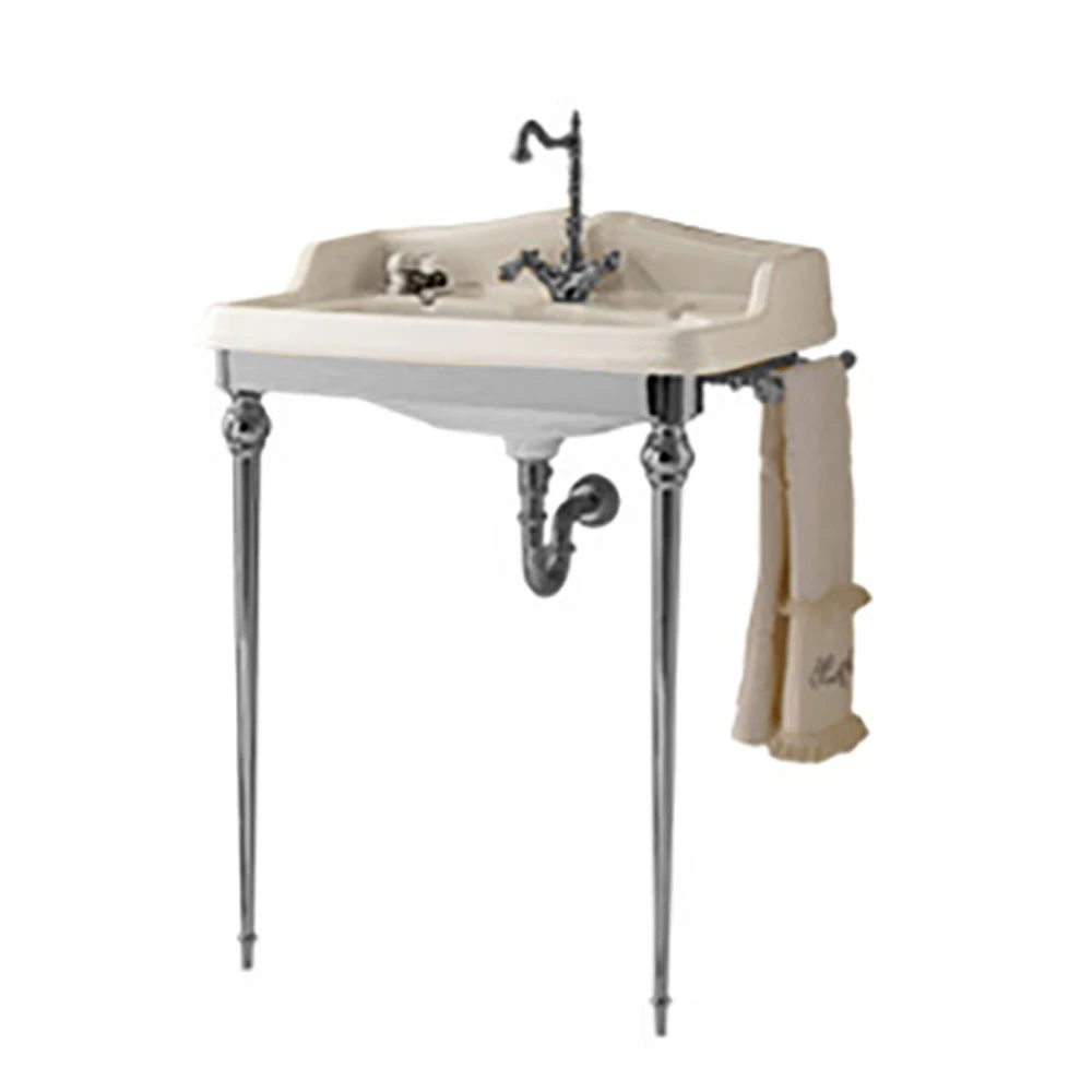 3sc Boheme 85 Cm Beyaz-Krom Konsol Lavabo BO3090/SL