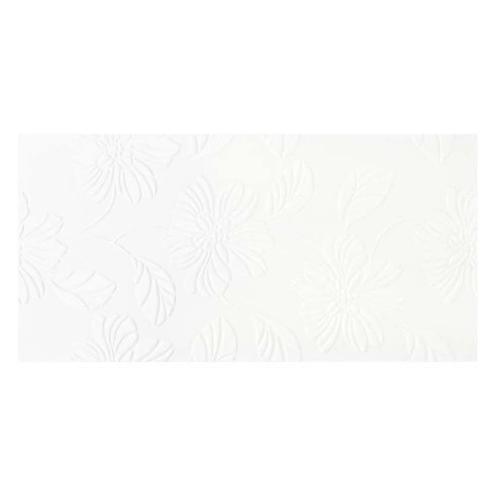 Çanakkale Seramik Cam-1041 Chocolate Flowers Full Dekor Beyaz 30x60