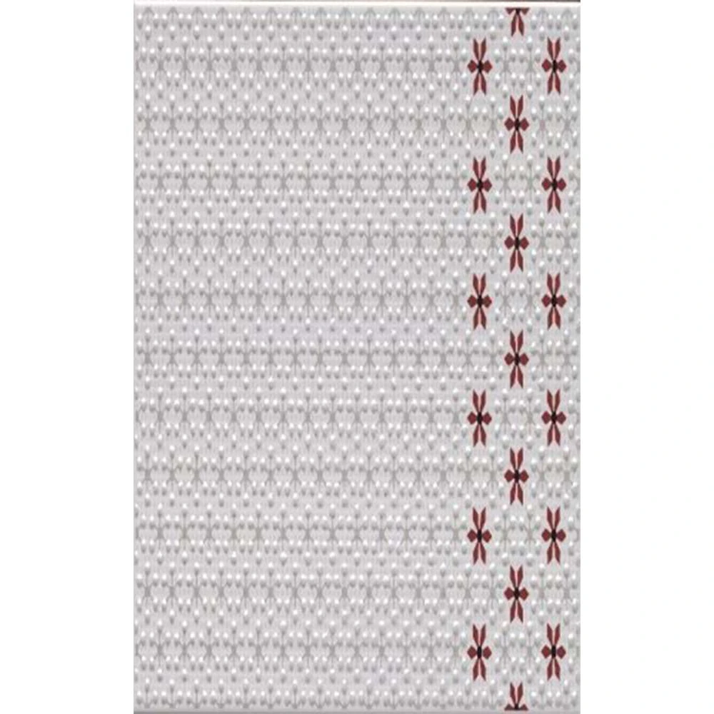 Çanakkale Seramik Cam-9180 Venüs Kristal Full Dekor Kırmızı-Siyah 25x40