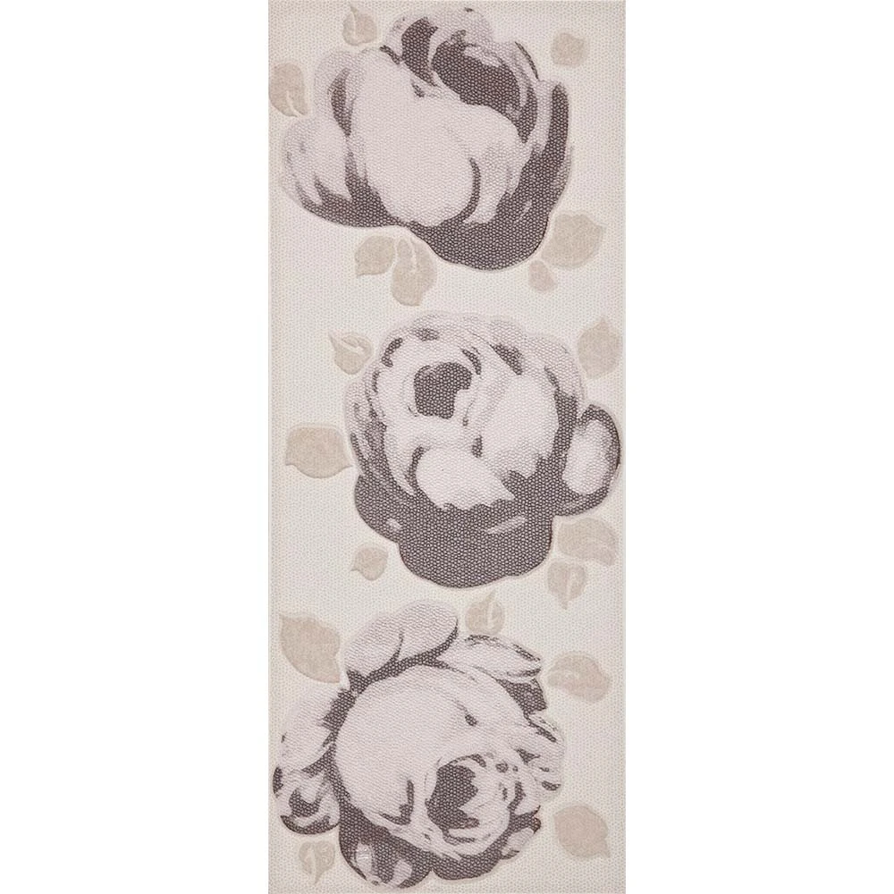 Çanakkale Seramik Cam-9524 Rose Çiçekli Full Dekor Kahve 20x50