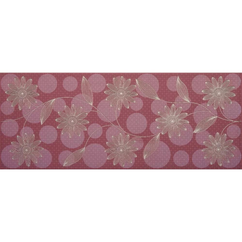 Çanakkale Seramik Dek-9535 Yonca-Papatya Full Dekor Bordo 20x50