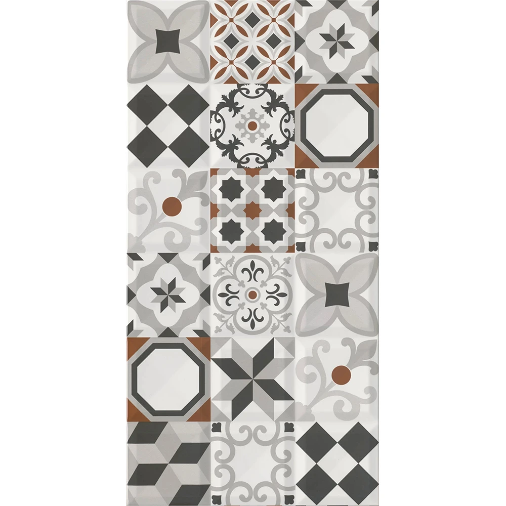 Çanakkale Seramik Rp-8391 Aria Siyah Kırmızı Klasik 30X60