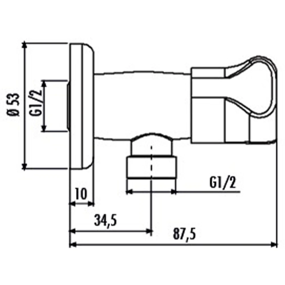 Creavit 1/2-1/2 Büyük Volan Ara Musluk - MS.AC300P 2