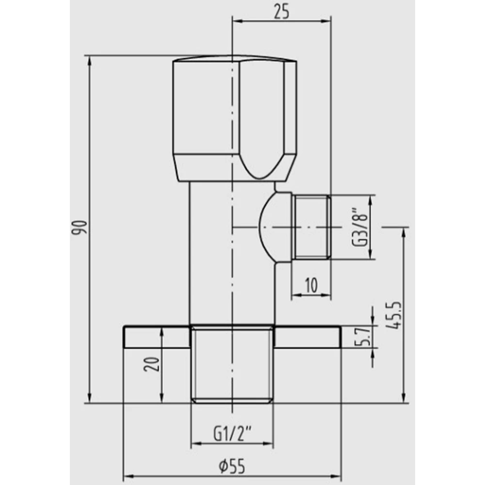 Creavit 1/2-3/8 Aç-Kapa Ara Musluk - MS.JK001 2