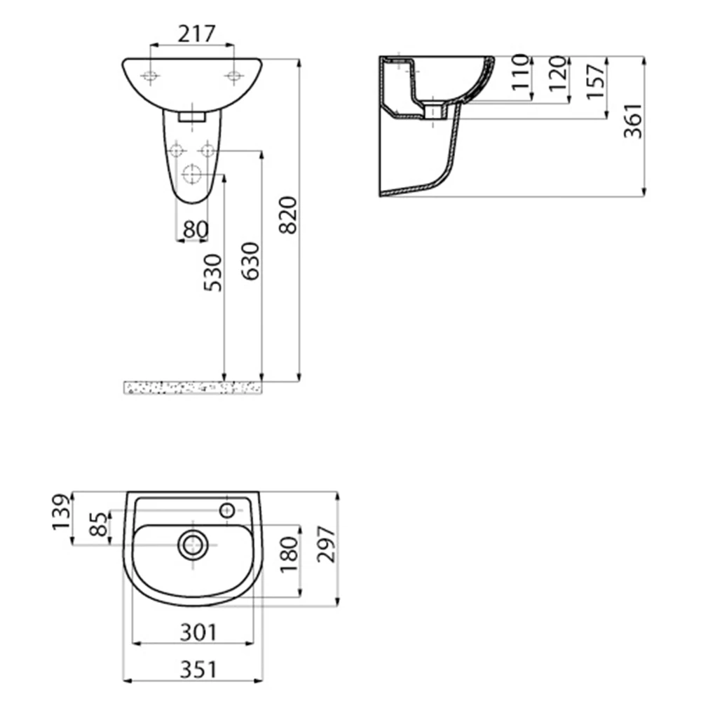 Creavit 29x35 Cm Oval Lavabo 3