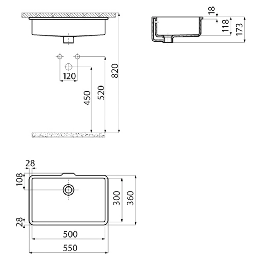 Creavit 30x50 Cm Tezgahaltı Lavabo 3