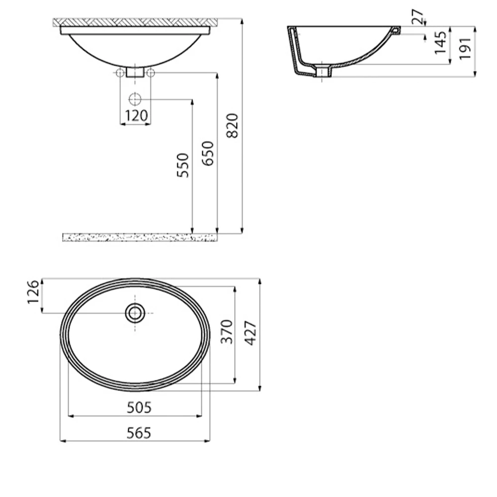 Creavit 37x51 Cm Tezgahaltı Lavabo 2