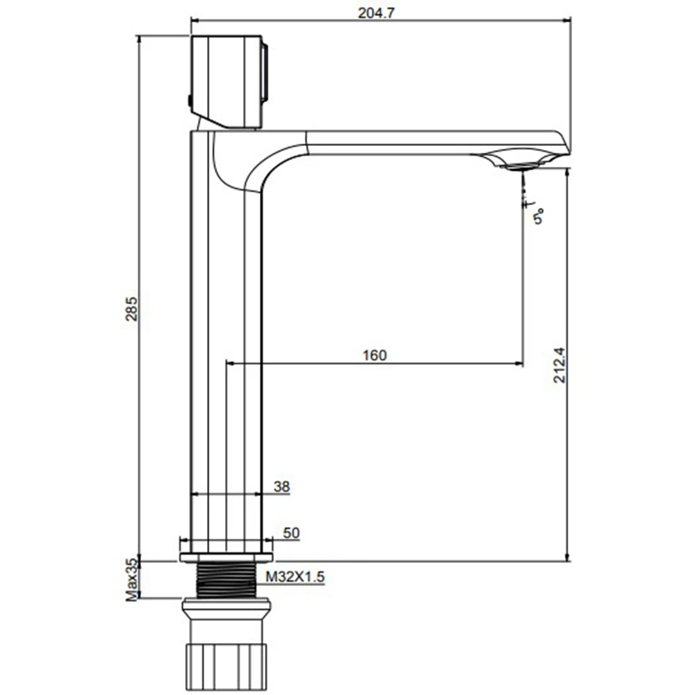Creavit Alfa Yüksek Lavabo Bataryası - BT.AL6500 2