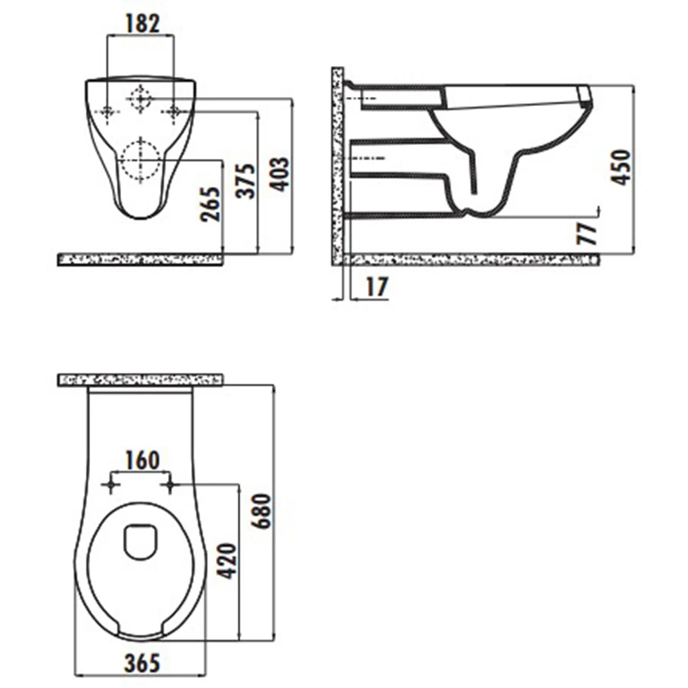 Creavit Bedensel Engelli Asma Klozet - BD320-00CB00E-0000 2