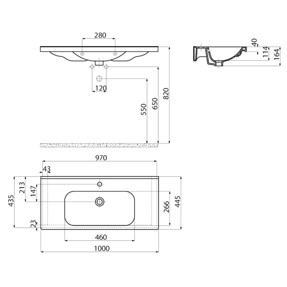 Creavit Eksen 100 Cm Etajerli Lavabo 2