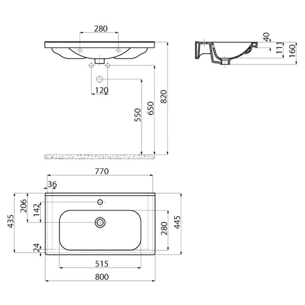 Creavit Eksen 80 Cm Etajerli Lavabo 2