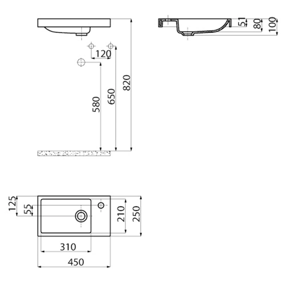 Creavit Elmas 45 Cm Lavabo 3