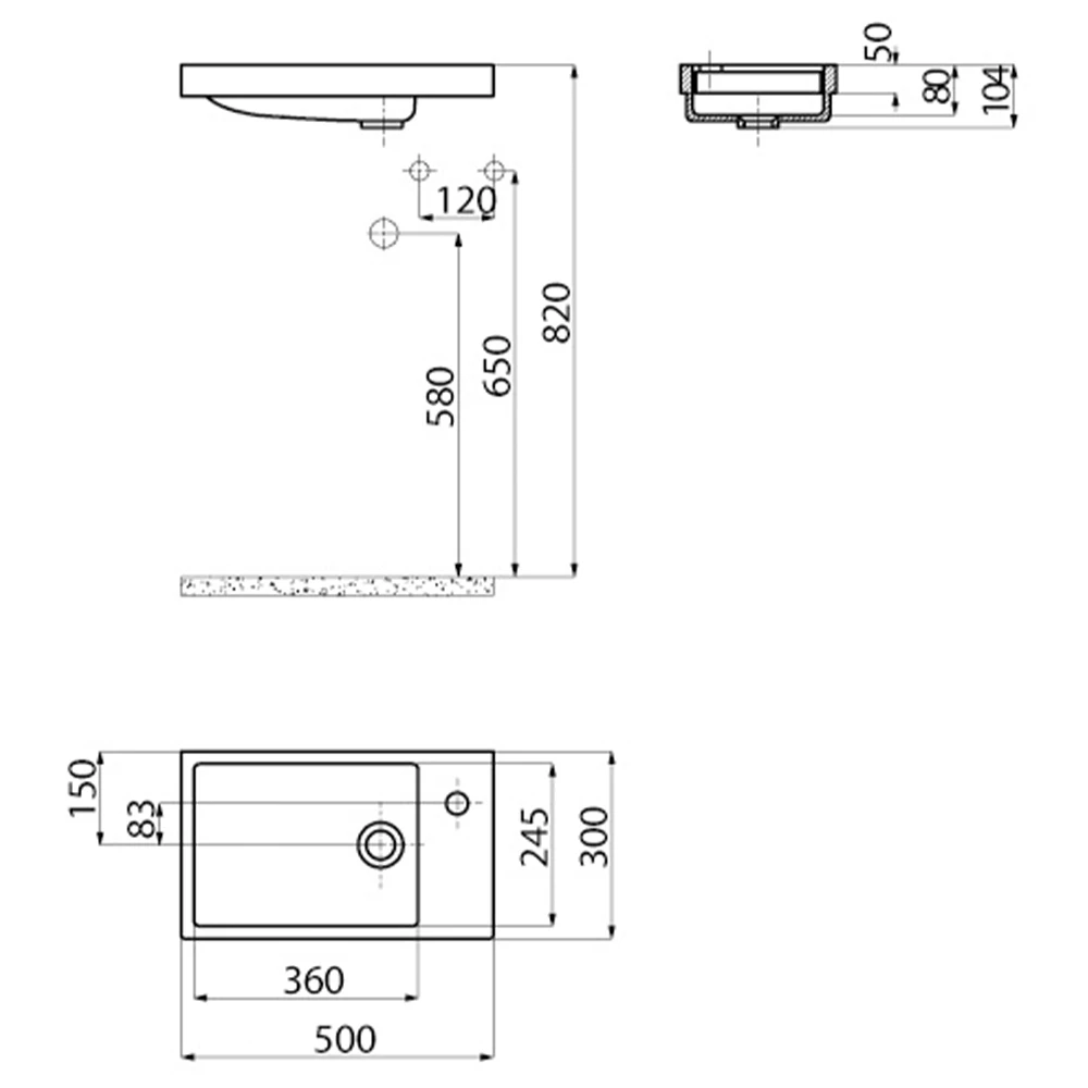 Creavit Elmas 50 Cm Lavabo 3