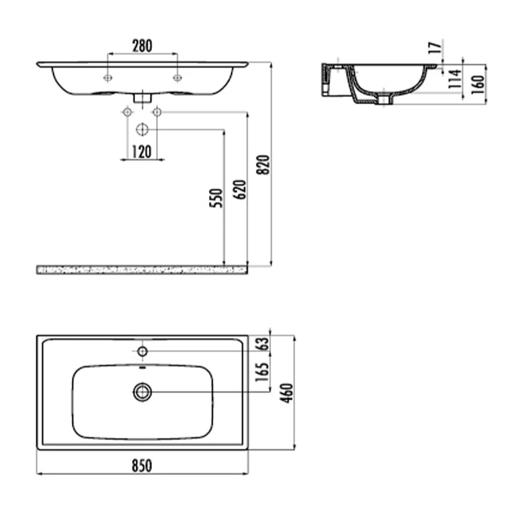 Creavit Erine 85 Cm Etajerli Lavabo 2