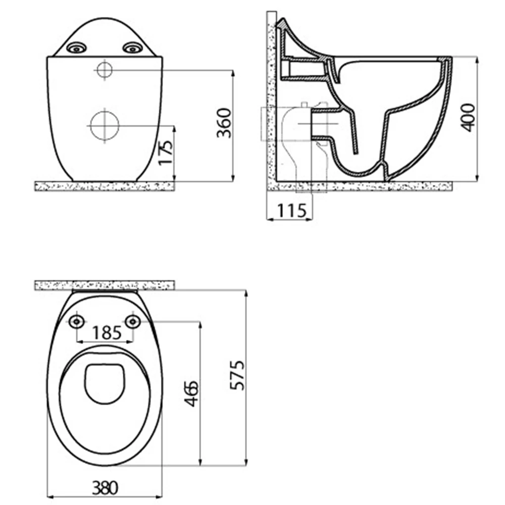 Creavit Foglia Rim-Off Asma Klozet - FG350-00CB10E-0000 2
