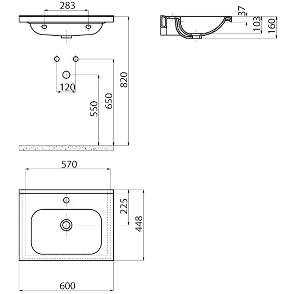 Creavit İdeal 60 Cm Etajerli Lavabo 3
