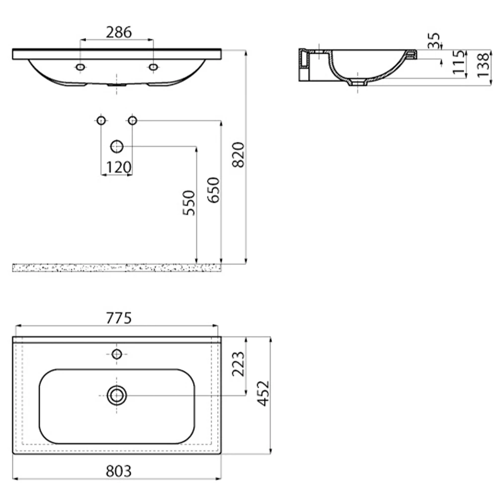 Creavit İdeal 80 Cm Etajerli Lavabo 2