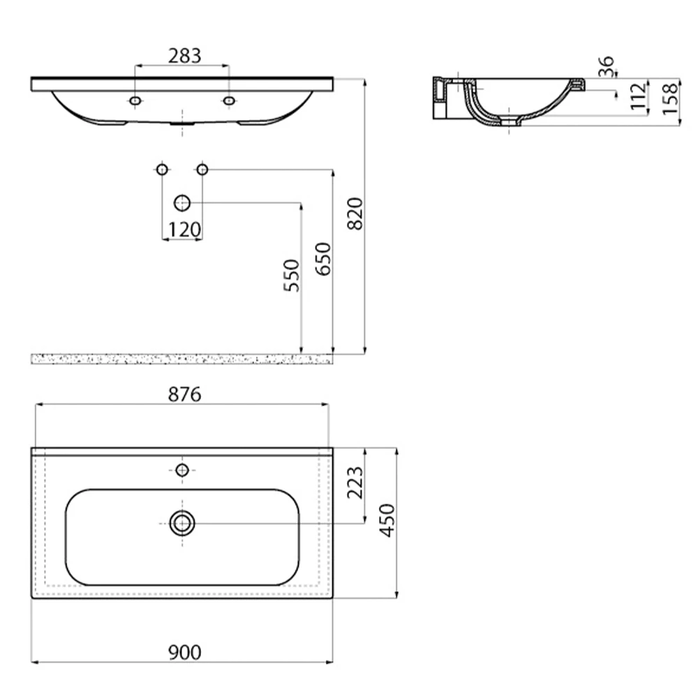 Creavit İdeal 90 Cm Etajerli Lavabo 3