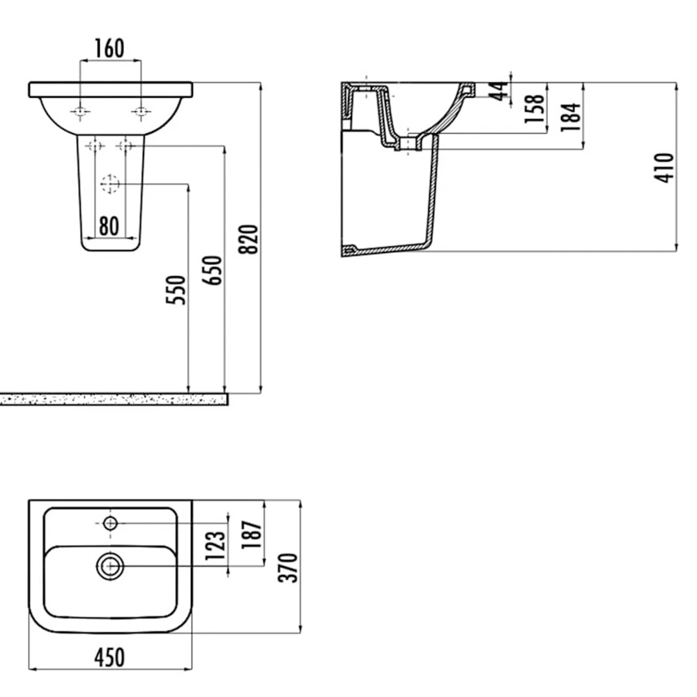 Creavit Key 36x45 Cm Lavabo 3