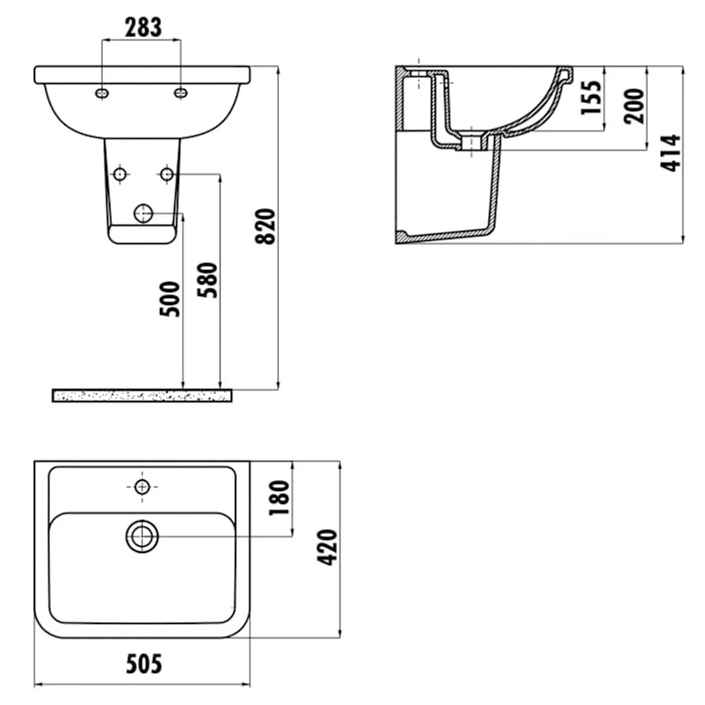 Creavit Key 40x50 Cm Lavabo 3