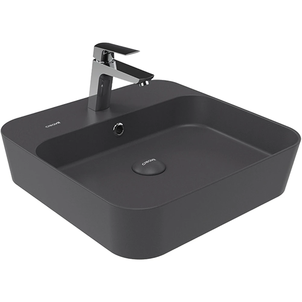 Creavit Loop 45 Cm Kare Mat Antrasit Çanak Lavabo