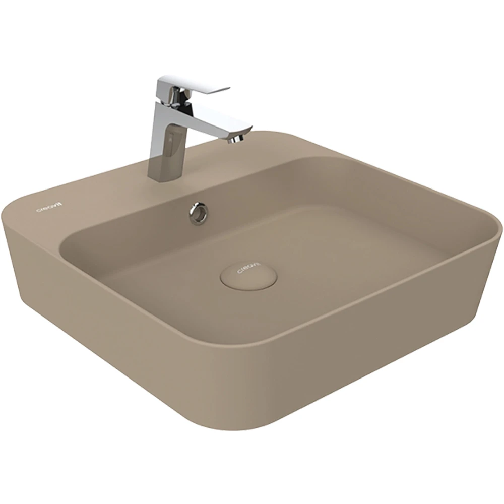 Creavit Loop 45 Cm Kare Mat Cappuccino Çanak Lavabo
