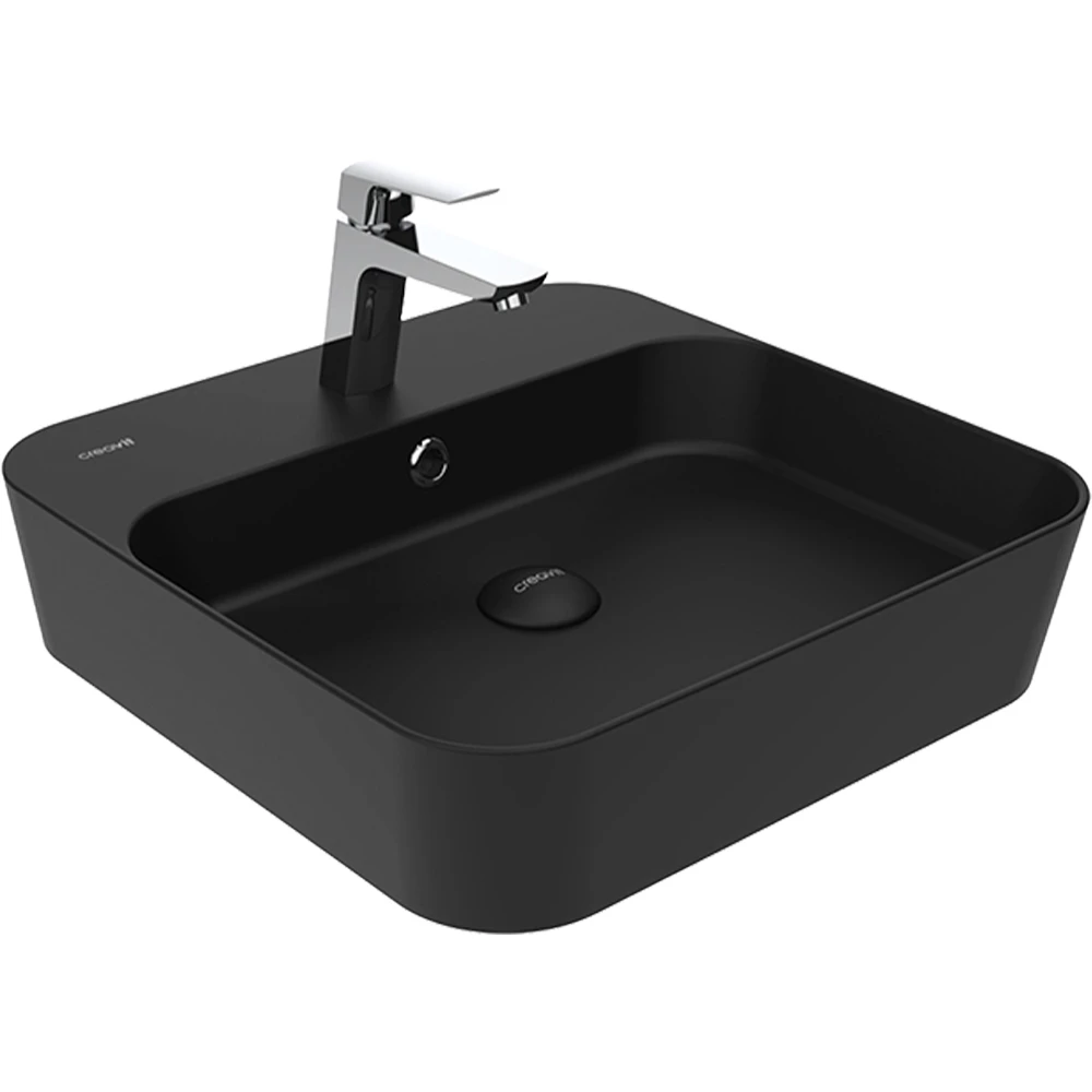 Creavit Loop 45 Cm Kare Mat Siyah Çanak Lavabo
