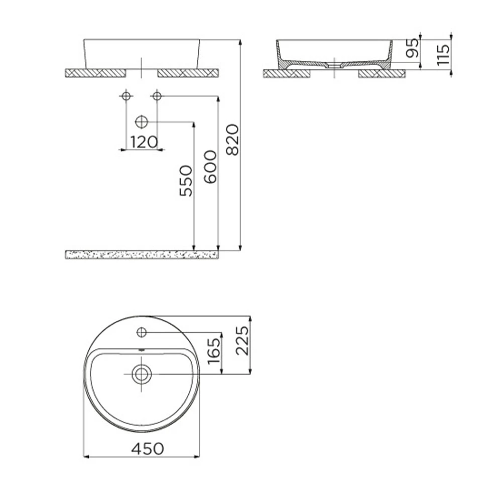 Creavit Loop 45 Cm Yuvarlak Çanak Lavabo - LP146-00CB00E-0000 2