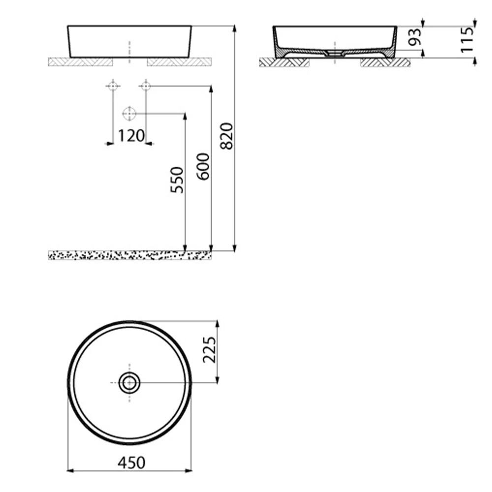 Creavit Loop 45 Cm Yuvarlak Çanak Lavabo - LP145-00CB00E-0000 2