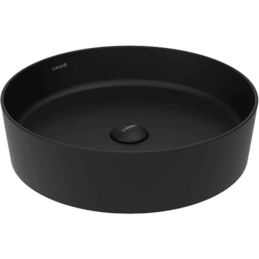Creavit Loop 45 Cm Yuvarlak Mat Siyah Çanak Lavabo - LP145