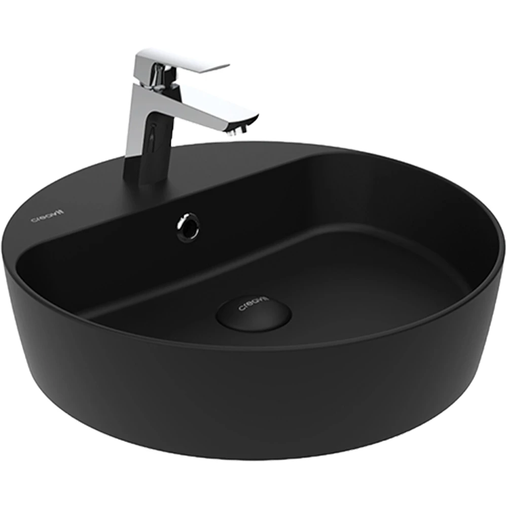 Creavit Loop 45 Cm Yuvarlak Mat Siyah Çanak Lavabo - LP146