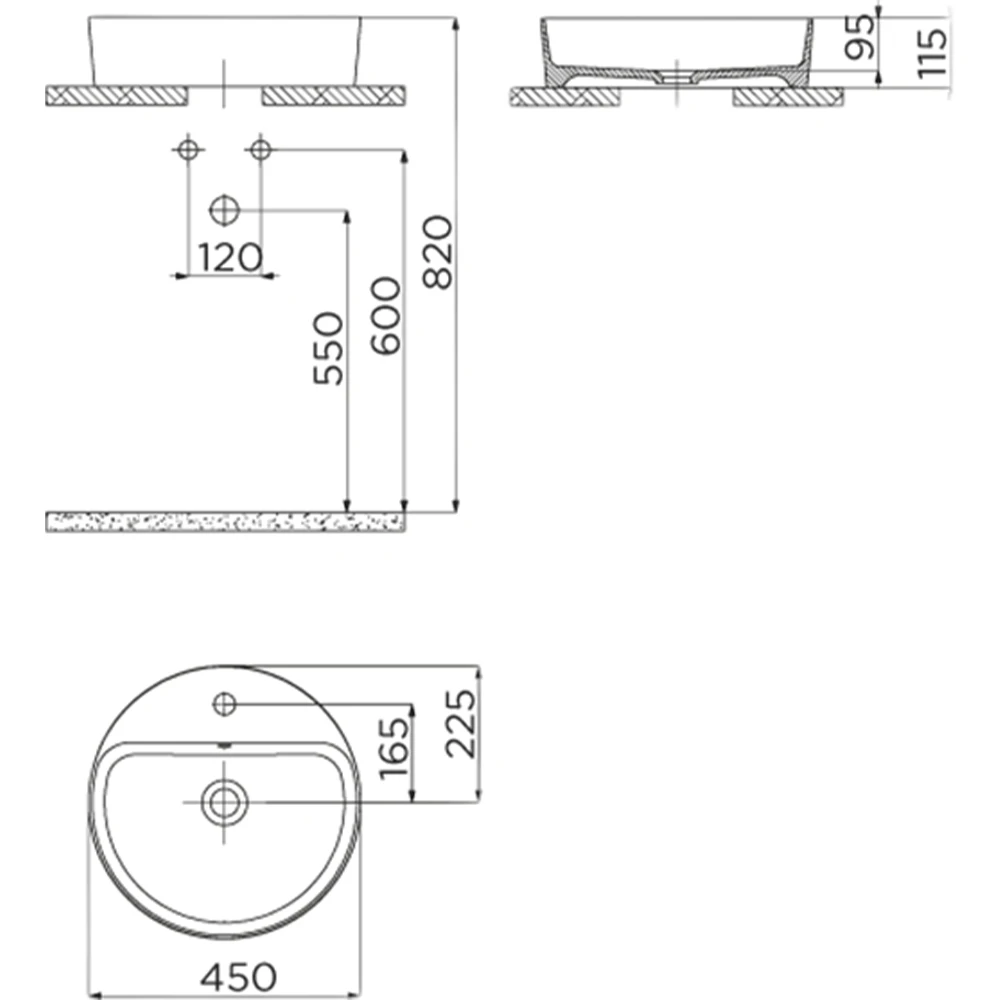 Creavit Loop 45 Cm Yuvarlak Şeftali Tüyü Çanak Lavabo - LP146 2